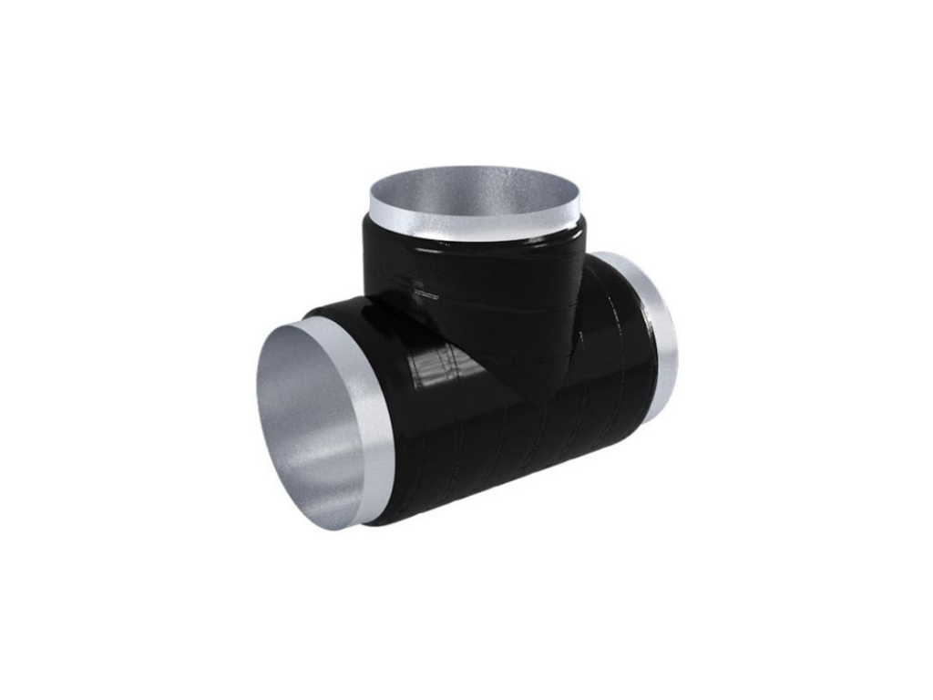 Тройник в ВУС изоляции 377 мм 377 мм 9 мм 1,8 мм ГОСТ 9.602-2016